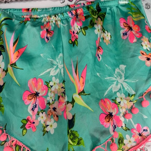 Victoria’s Secret shorts 🌺 floral printed neon with pom-poms fluff ball details - Picture 4 of 10